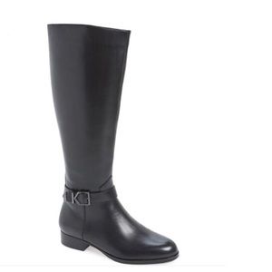 Via Spiga Black Leather Riding Boots